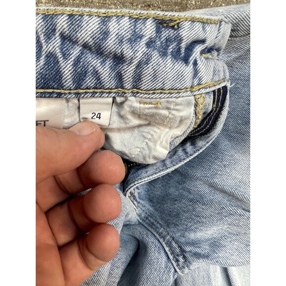 Women’s Vervet Size 24 distressed Jeans Light Wash Baggy Straight Boyfriend - Picture 7 of 11